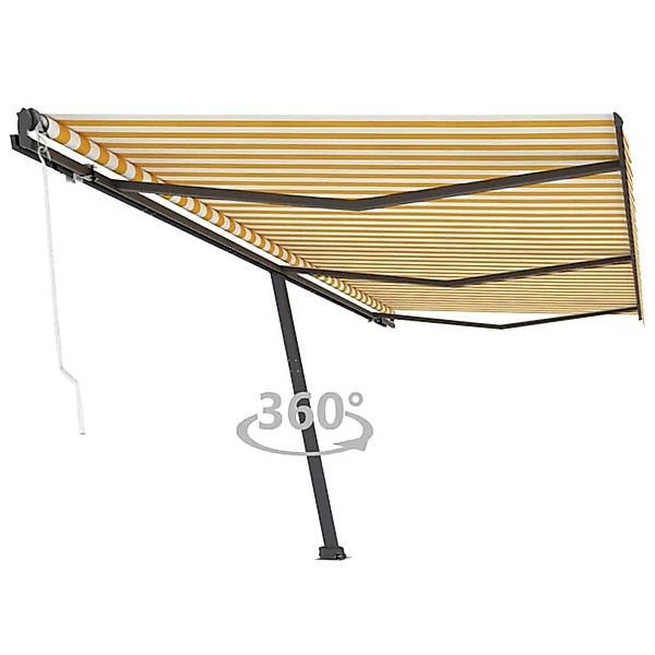 furnicato Standmarkise Automatisch 600x300 cm Gelb & Weiß günstig online kaufen