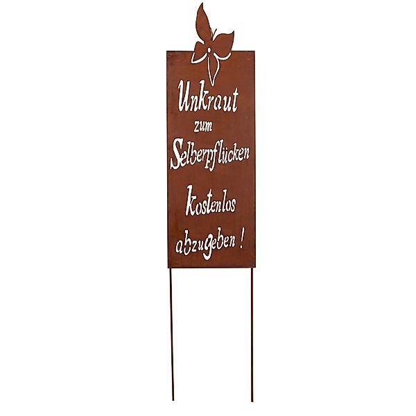 UNUS GARDEN Gartenstecker Roststecker Schild Spruch günstig online kaufen