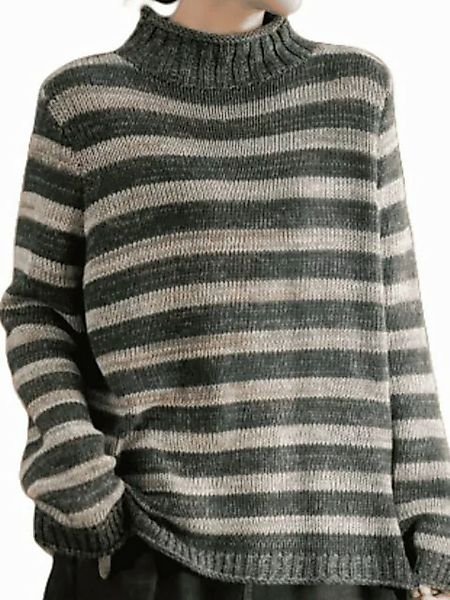 YRIIOMO Strickpullover Retro-Strickpullover mit Kragenrand für den Winter, günstig online kaufen