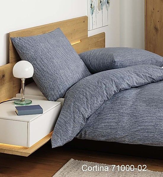 Janine Janine Soft-Cotton Bettwäsche CORTINA 71000 blau Größe:  155x200 cm günstig online kaufen