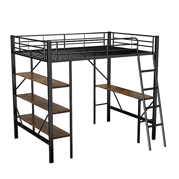 Gotagee Metallbett 90x200cm Bettgestell Gästebett Eisenbett Hochbett mit Sc günstig online kaufen