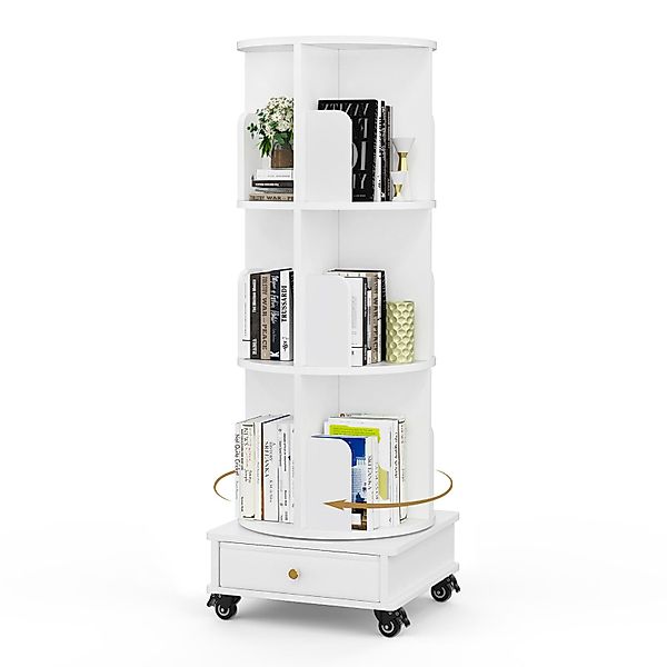 JEOBEST Bücherregal Drehbare Bücherregal, Standregal mit günstig online kaufen