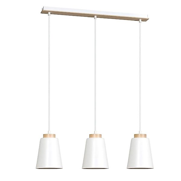 Licht-Erlebnisse Pendelleuchte 3-Flammig E27 Weiß 66 cm Breit Skandinavisch günstig online kaufen