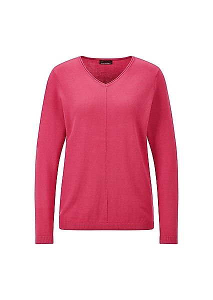 GOLDNER Rundhalspullover "Baumwollpullover mit V-Ausschnitt" mit Kaschmiera günstig online kaufen