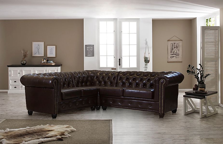 Home affaire Chesterfield-Sofa Rysum L-Form, Chesterfield-Optik, günstig online kaufen
