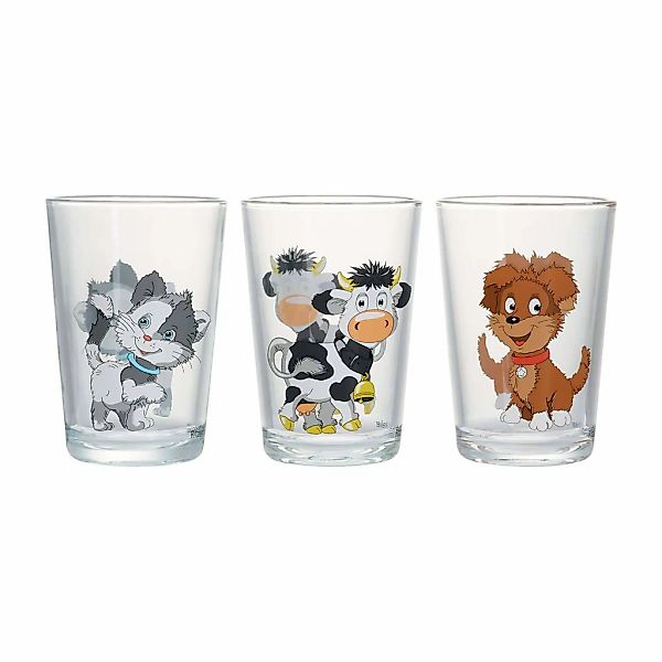 Ritzenhoff & Breker Kinderbecher "Kindergläser Hoftiere 205 ml 3er Set bunt günstig online kaufen