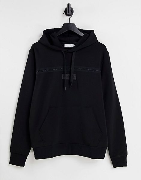Calvin Klein – Modern – Kapuzenpullover in Schwarz mit farblich abgestimmte günstig online kaufen