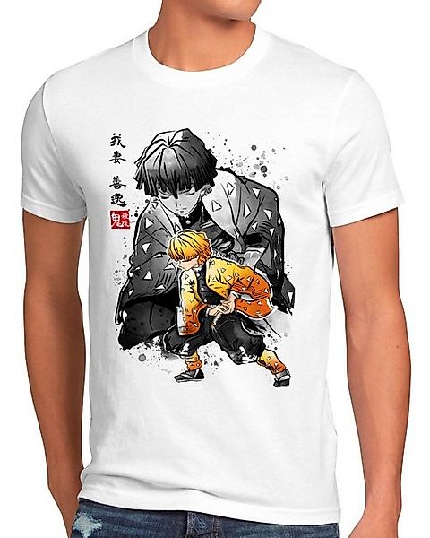 style3 T-Shirt Zenitsu Sumi-E demon slayer anime japan manga cosplay günstig online kaufen