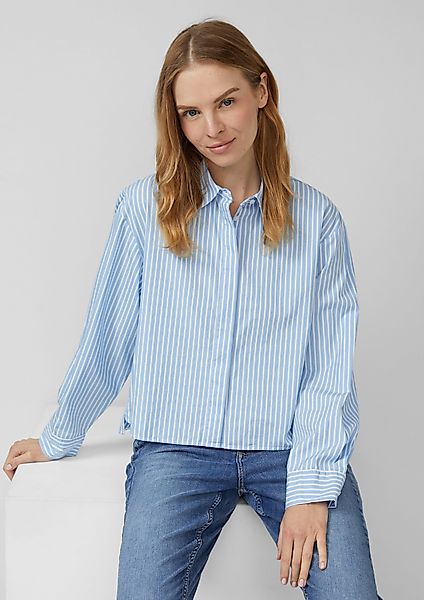 s.Oliver Langarmbluse Gestreifte Popeline-Bluse im Boxy günstig online kaufen