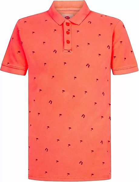 Petrol Polo Shirt Palmen Orange - Größe L günstig online kaufen