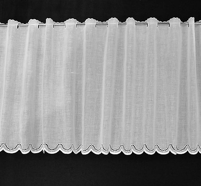 Gardinen Kranzusch Scheibengardine Batist gebogter Abschluss (1 St), Stange günstig online kaufen