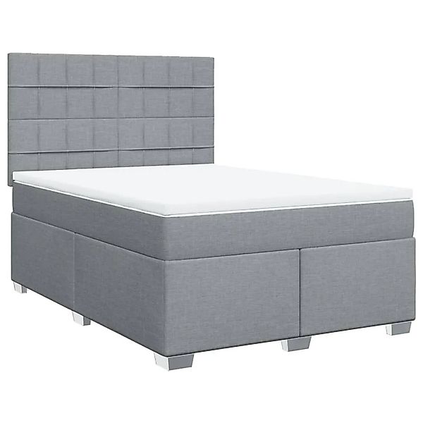 vidaXL Boxspringbett mit Matratze Hellgrau 160x200 cm Stoff 3290539 günstig online kaufen