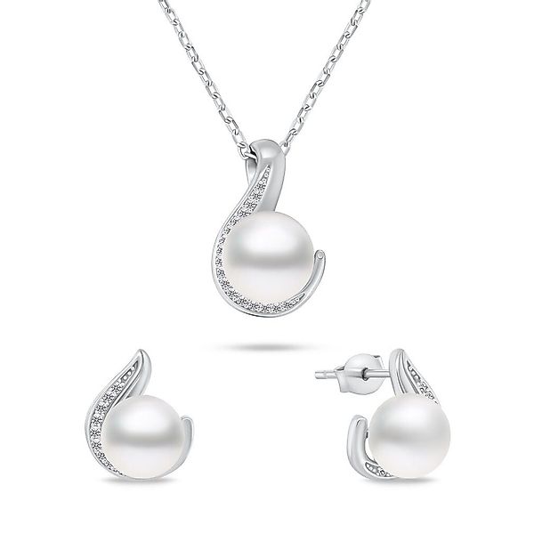 Brilio Silver Schmuckset Zeitloses Echtperlen-Schmuckset SET240W günstig online kaufen