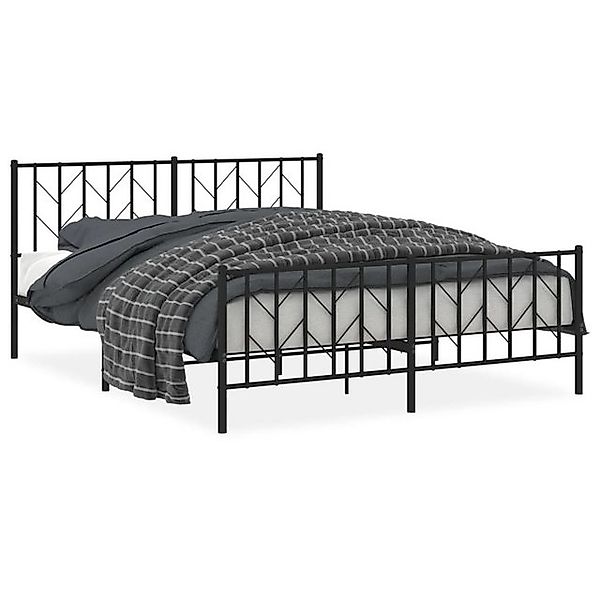 furnicato Bettgestell Metallbett ohne Matratze mit Fußteil Schwarz 160x200 günstig online kaufen