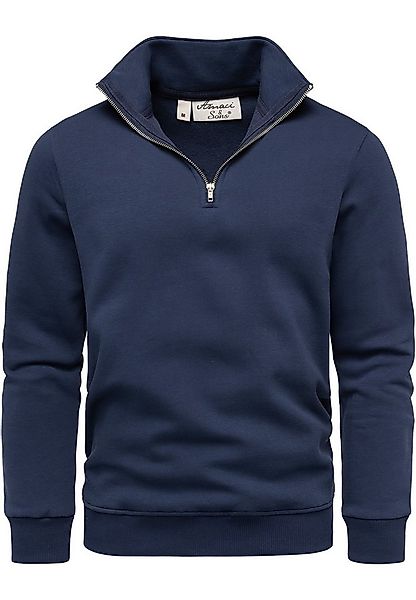 Amaci&Sons Sweatshirt LANDON Troyer Troyer Herren Pullover Zipper Sweatjack günstig online kaufen