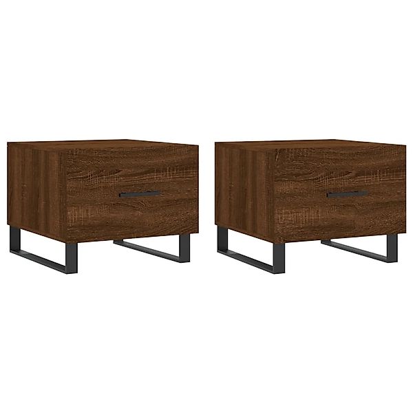 vidaXL Couchtische 2 Stk. Braun Eichen-Optik 50x50x40 cm Holzwerkstoff Mode günstig online kaufen