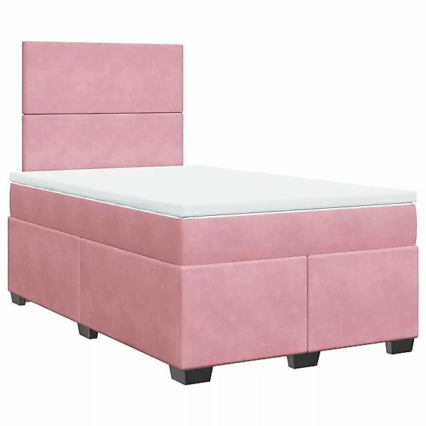 vidaXL Boxspringbett mit Matratze Rosa 120x200 cm Samt2099327 günstig online kaufen