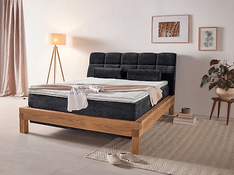 Home affaire Boxspringbett Villads, Liegefläche: 160/200 cm aus Balkeneiche günstig online kaufen
