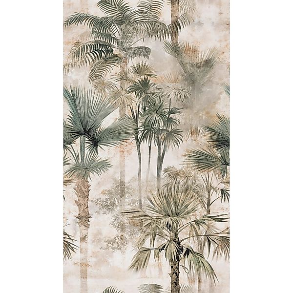 A.S. Creation Fototapete Palmen Floral 1,59 m x 2,8 m Beige-Grün FSC® günstig online kaufen