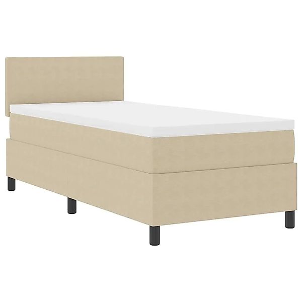 vidaXL Boxspringbett Hellgrau und Weiß 203 x 90 x 88 cm Cordstoff 3337586 günstig online kaufen