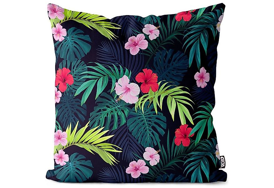 VOID Kissenbezug, (1 Stück), Urwald Dschungel Muster blume hibiskus tropenw günstig online kaufen