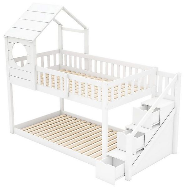 BlingBin Etagenbett Baumhaus Kinderbett, Doppelbett mit Leiterschrank, 90 x günstig online kaufen
