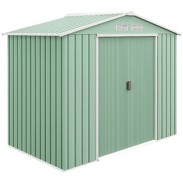 Outsunny Gerätehaus mit Bodenrahmen Schiebetüren 213 x 130 x185cm günstig online kaufen