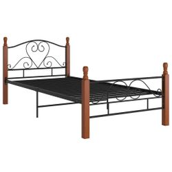 vidaXL Bett Bettgestell Schwarz Metall 90x200 günstig online kaufen