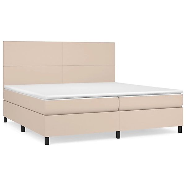 vidaXL Boxspringbett mit Matratze Cappuccino-Braun 200x200cm Kunstleder 314 günstig online kaufen