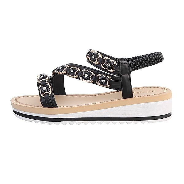 Ital-Design Damen Freizeit Riemchensandalette Keilabsatz/Wedge Keilsandalet günstig online kaufen