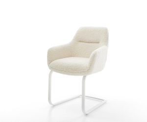 DELIFE Polsterstuhl Pejo-Flex, Freischwinger flach Weiß günstig online kaufen