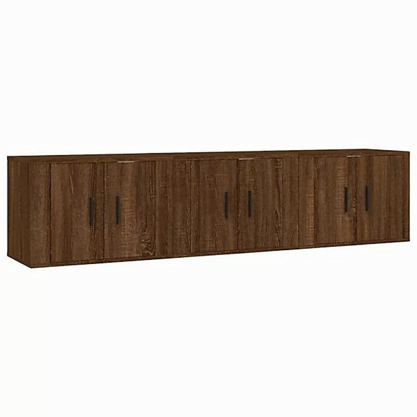 furnicato TV-Schrank TV-Wandschränke 3 Stk. Braun Eichen-Optik 57x34,5x40 c günstig online kaufen