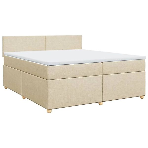 vidaXL Boxspringbett mit Matratze Creme 200x200 cm Stoff 3289085 günstig online kaufen
