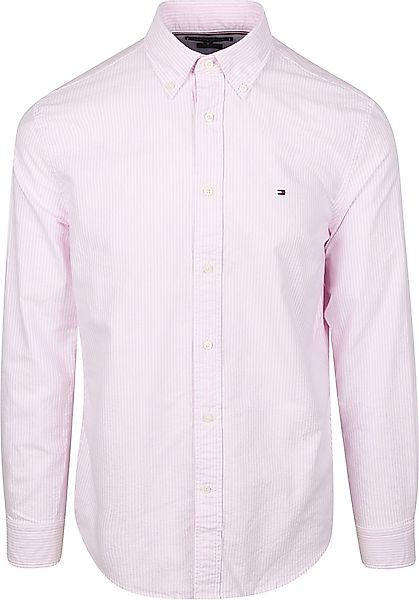 Tommy Hilfiger Oxford Hemd Streifen Rosa - Größe L günstig online kaufen