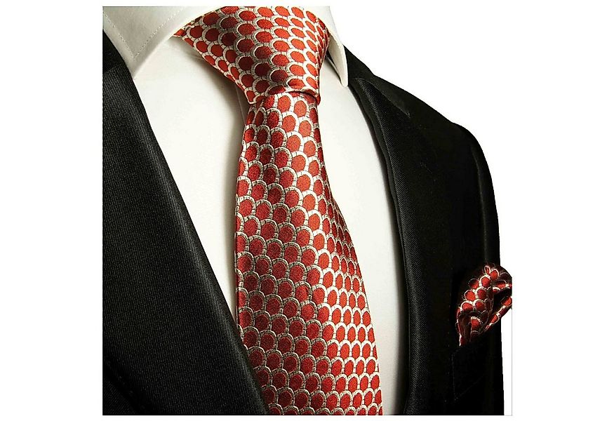 Paul Malone Krawatte Herren Seidenkrawatte mit Tuch modern gepunktet 100% S günstig online kaufen