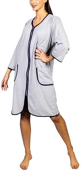 Aquarti Damenbademantel Damen Bademantel Morgenmantel Reißverschluss günstig online kaufen