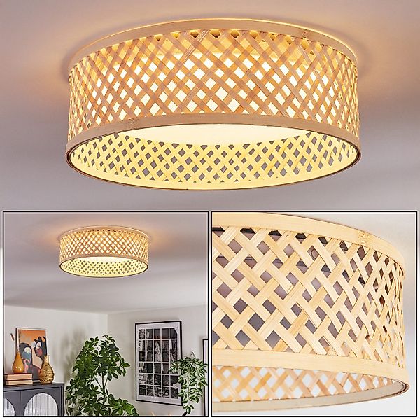 hofstein Deckenleuchte Deckenlampe aus Metall/Bambus/Kunststoff in günstig online kaufen