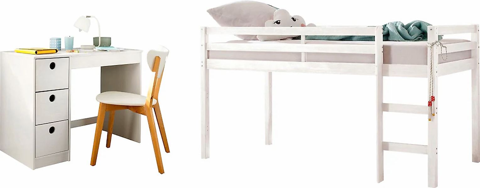 Lüttenhütt Jugendzimmer-Set "Alpi" Spar-Set, 2 Stk. tlg. Hochbett und Schre günstig online kaufen