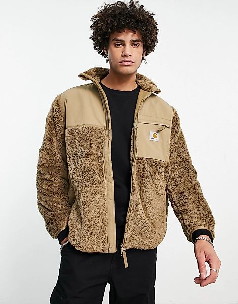 Carhartt WIP – Jackson – Sweatshirtjacke aus Flor-Fleece in Braun günstig online kaufen