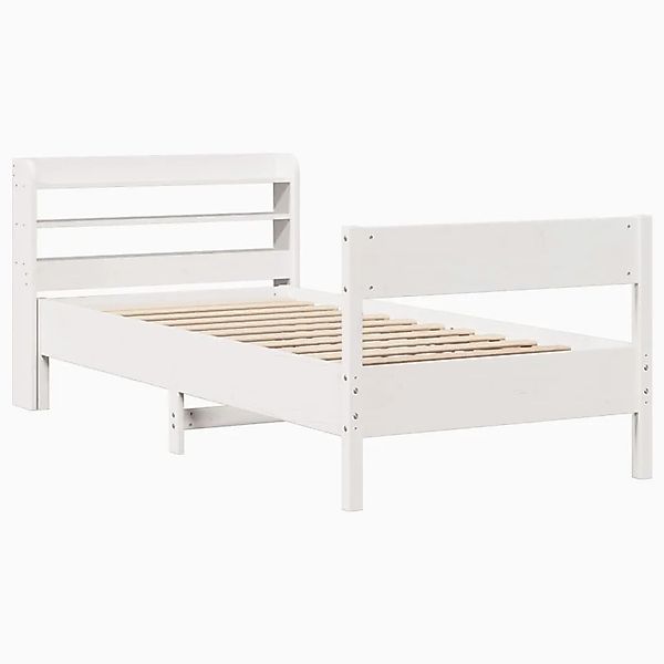 vidaXL Massivholzbett ohne Matratze Weiß 75x190 cm Kiefernholz 3306952 günstig online kaufen