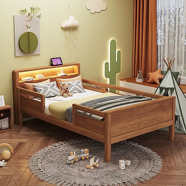 Flieks Kinderbett, Holzbett Einzelbett 90x200cm mit günstig online kaufen