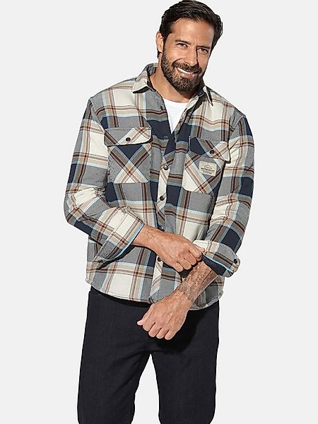 Jan Vanderstorm Outdoorhemd OLSBORG mit Lammfell-Imitat Futter günstig online kaufen