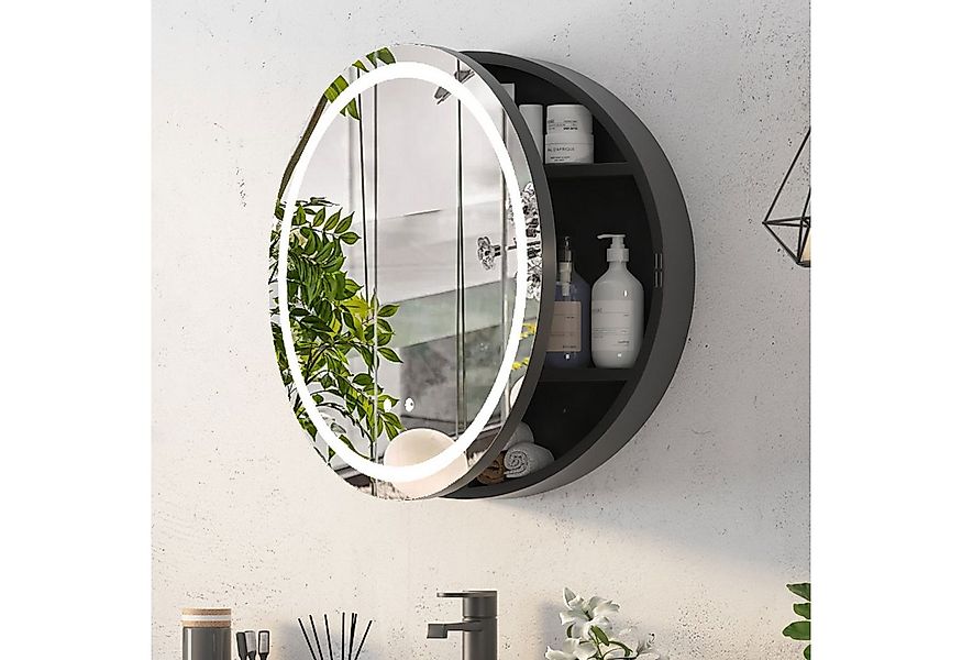 radelldar Badezimmerspiegelschrank Spiegelschrank rund montagefrei mit Bele günstig online kaufen