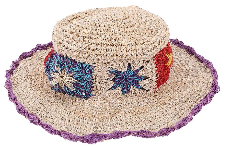 Guru-Shop Strickmütze Gehäkelter Sommerhut, bunter natürlicher.. günstig online kaufen