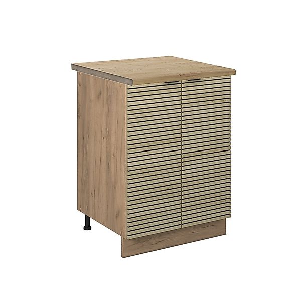 Vicco Küchenunterschrank Fame-Line Küchenkommode Eiche Paneel 60 cm AP Eich günstig online kaufen