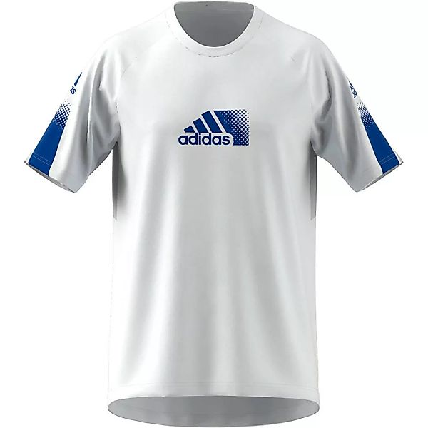 Adidas Seaso Kurzarm T-shirt 2XL White / Team Royal Blue günstig online kaufen