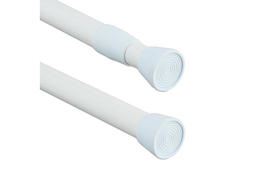 relaxdays Duschvorhangstange Weiße Teleskopstange Edelstahl, Edelstahl, 110 günstig online kaufen