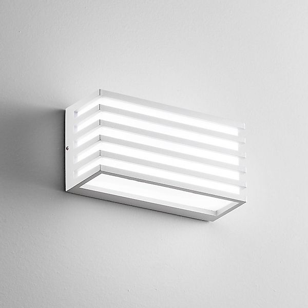 LED-Außenwandlampe Dukrot, weiß, Breite 22 cm, Metall günstig online kaufen