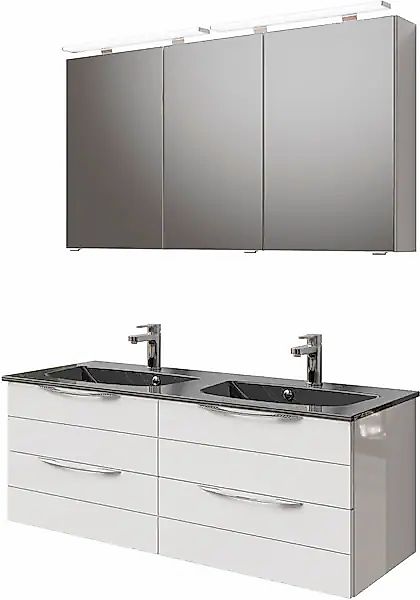 Saphir Badmöbel-Set »Serie 6025 2-teilig Mineralmarmor-Waschtisch mit LED-S günstig online kaufen