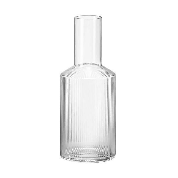 Karaffe Ripple glas transparent / 0,9 l - mundgeblasenes Glas - Ferm Living günstig online kaufen